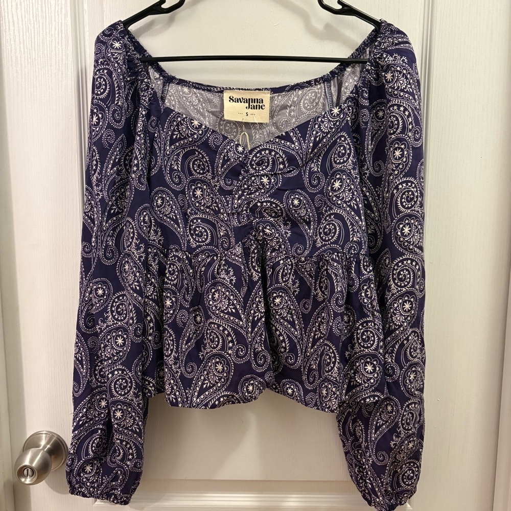 Savanna Jane Patterned Paisley Boutique Blouse